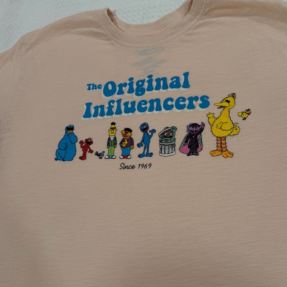 Sesame Street Beige Cotton Blend Tee